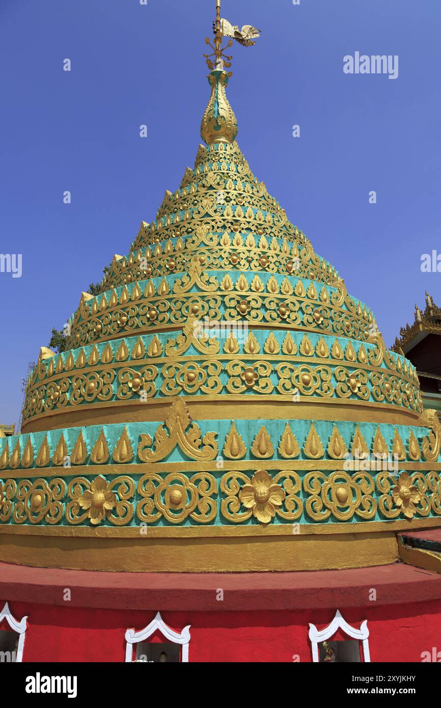 Nahaufnahme der Shwemawdaw-Pagode Stockfoto