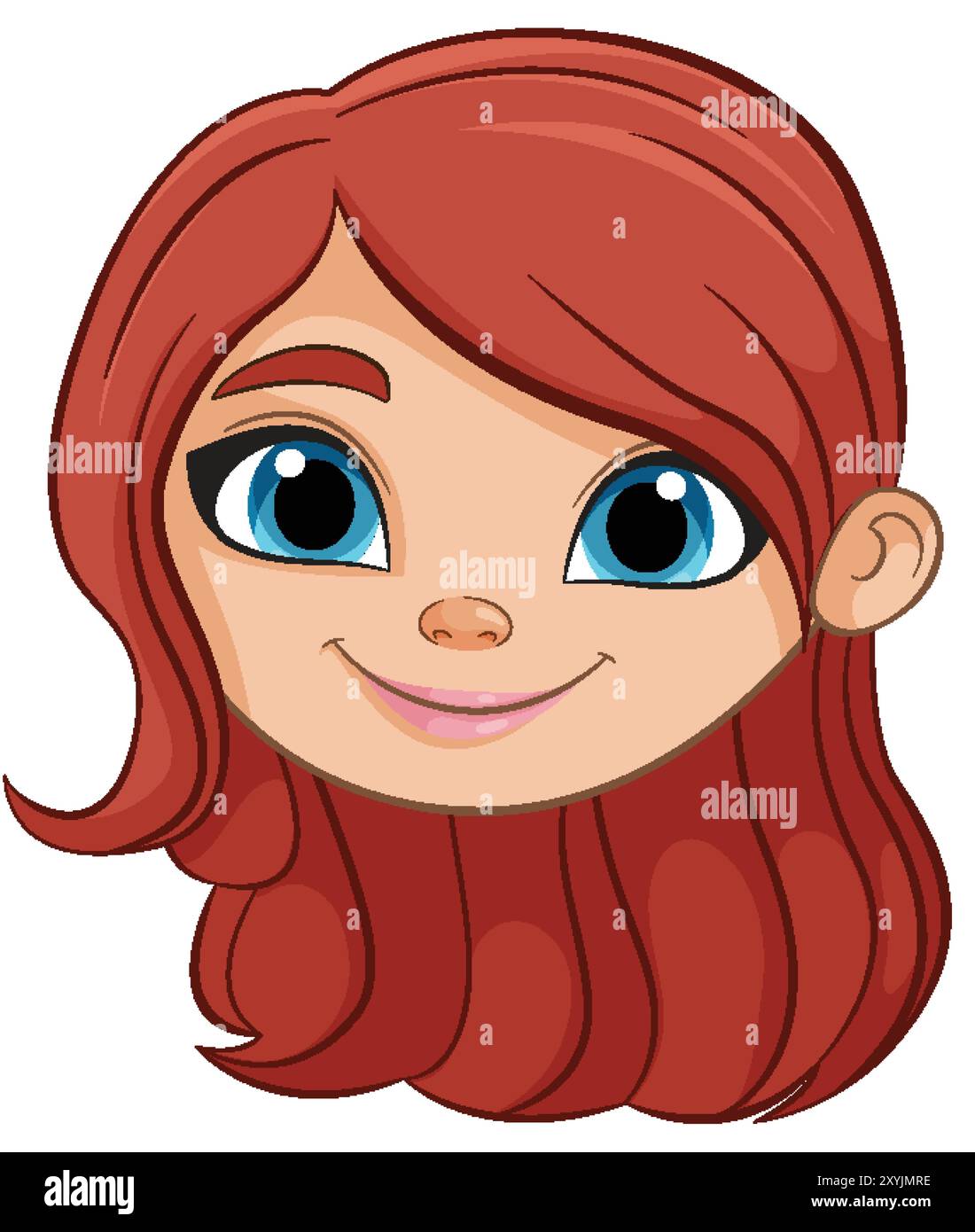Rothaarige Cartoon-Polizeifigur mit blauen Augen Stock Vektor