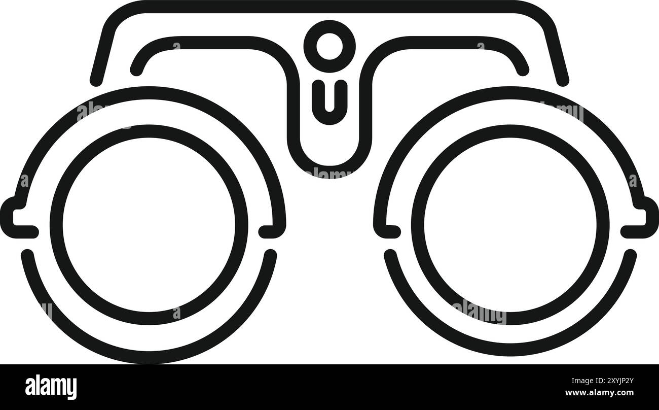 Versuchsrahmen zur Bestimmung der richtigen Brillenglasverordnung für einen Patienten mit Sehstörungen Stock Vektor