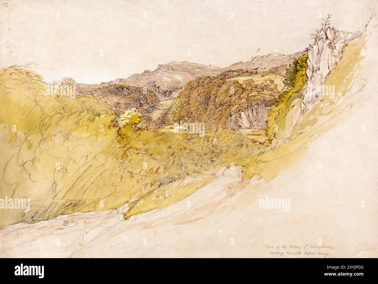 Samuel Palmer, das Tal von Dolwyddelan, Landschaftsmalerei vor 1881 Stockfoto