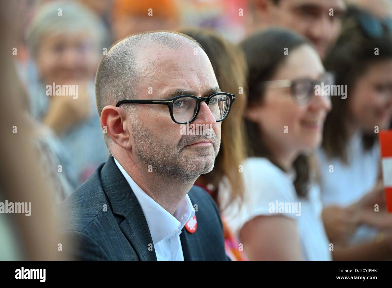 SPOE Wahlkampfauftakt zur Nationalratswahl 2024 in Linz 29.08.2024, Linz, AUT, SPOE Wahlkampfauftakt zur Nationalratswahl 2024 in Linz im Bild Dietmar Prammer SP, Stadtrat, Buergermeisterkandidat für Linz Oberöstererreich *** SPOE Wahlkampfauftakt zur Nationalratswahl 2024 in Linz 2024 29 08 2024, Linz, AUT, SPOE Wahlkampfkandidat 2024 08.2024-44 Stockfoto