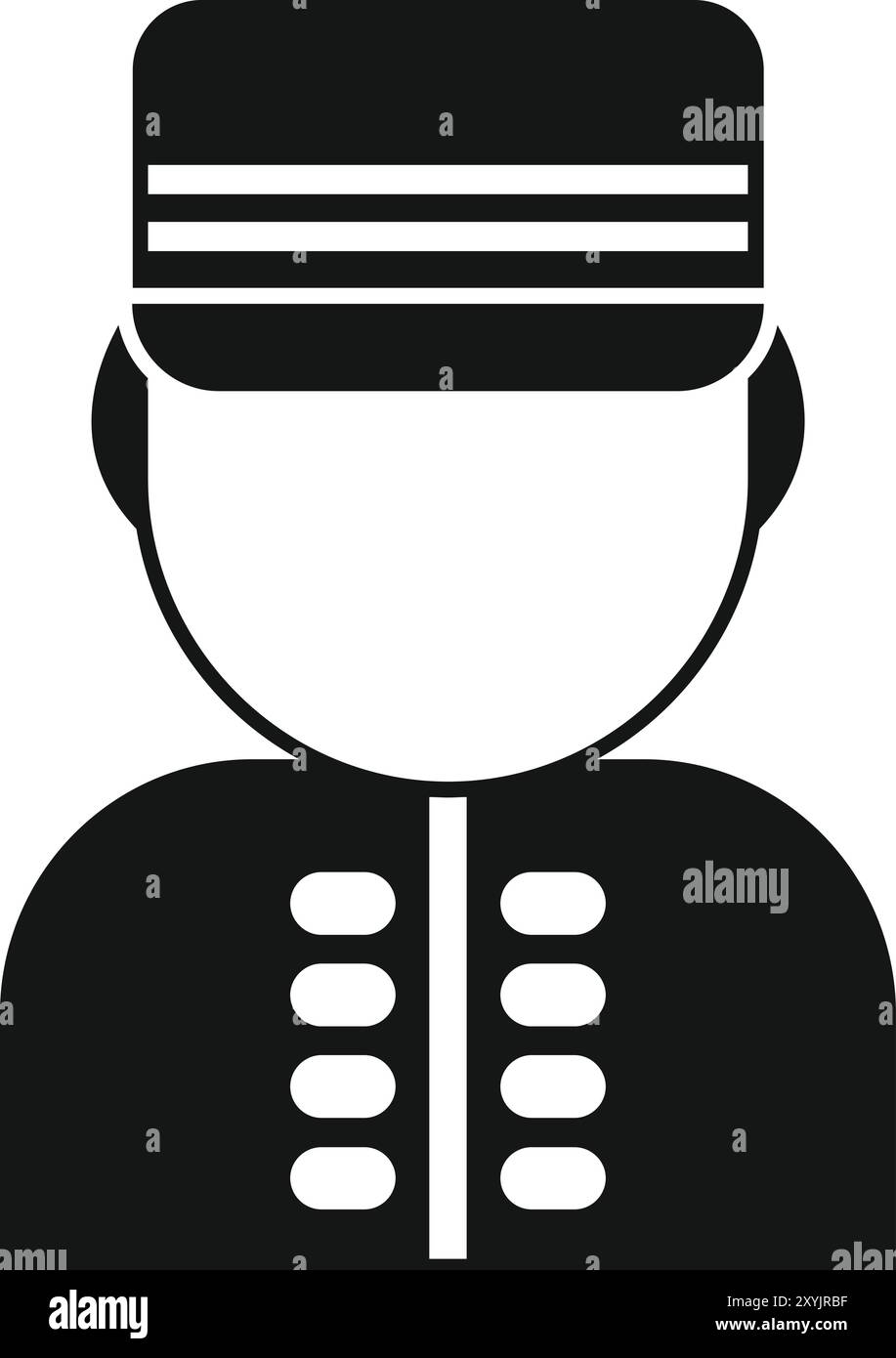 Dieses einfache Vektorsymbol repräsentiert einen Hotelportier und symbolisiert Gastfreundschaft und Kundenservice in der Reisebranche Stock Vektor