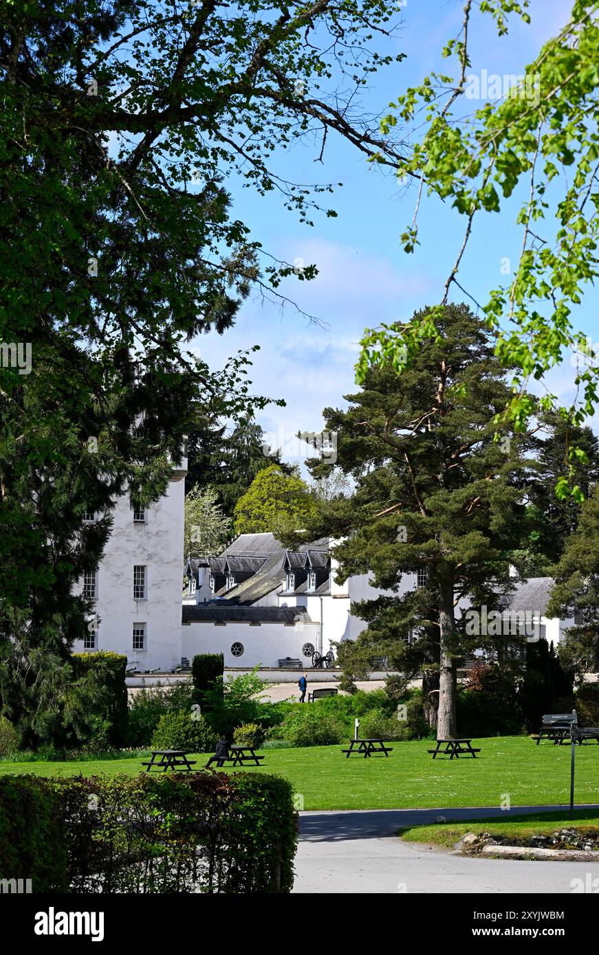 Picknickbereich Blair Atholl Castle Stockfoto
