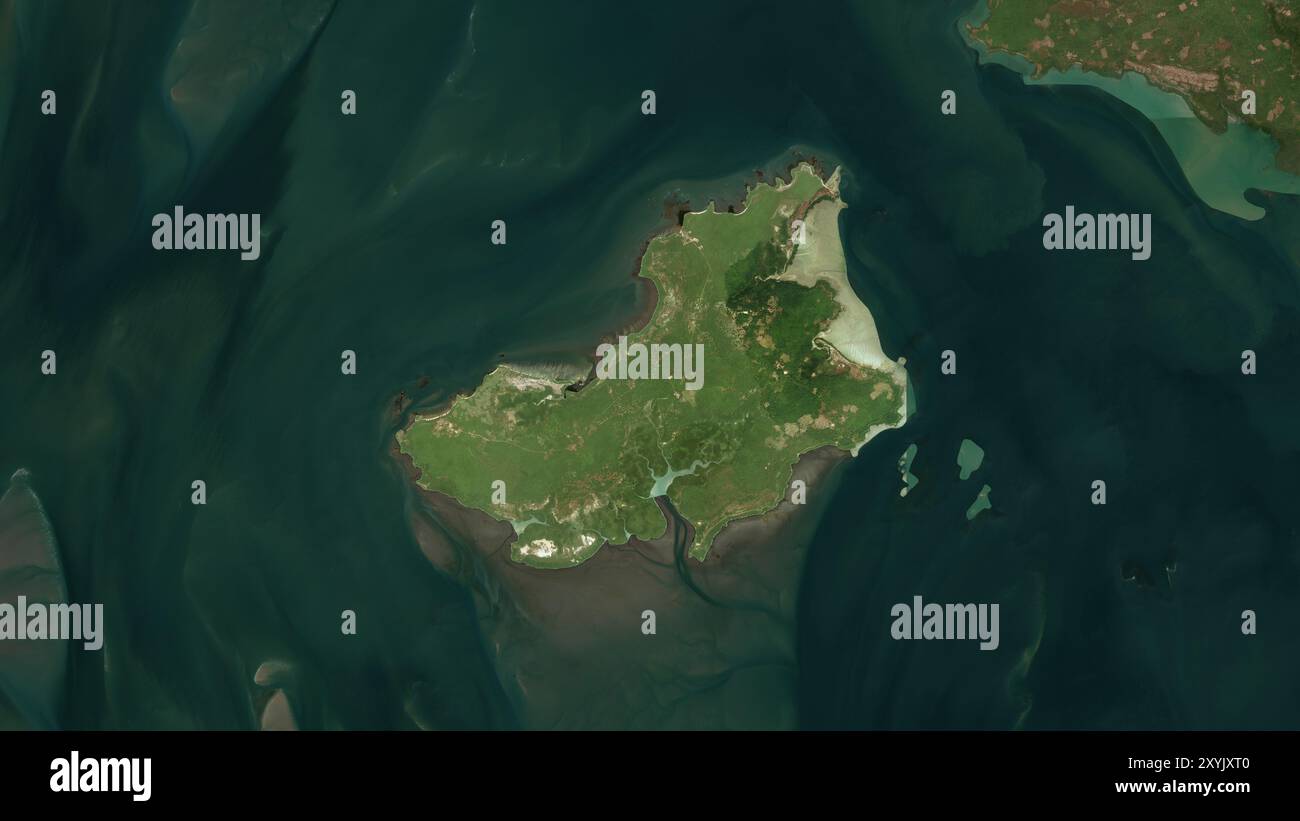 Ilha das Galinhas im Nordatlantik auf einem Satellitenbild vom 19. Januar 2023 Stockfoto