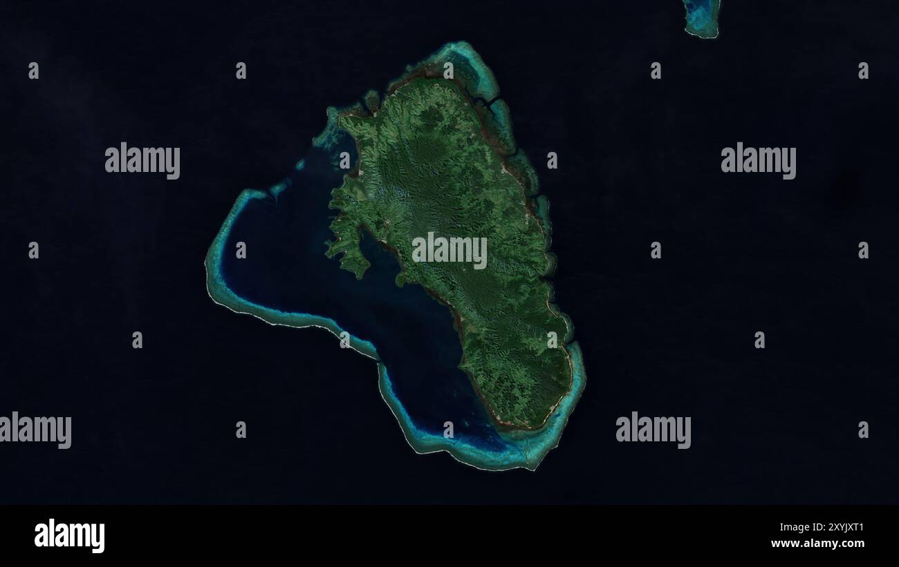 Gau Island im Südpazifik auf einem Satellitenbild vom 27. Juni 2023 Stockfoto