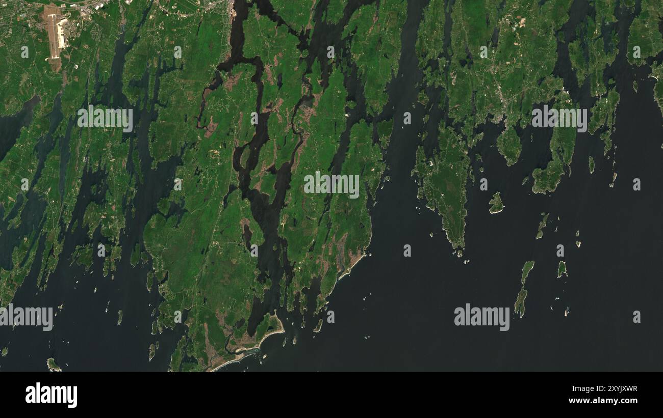 Georgetown Island im Nordatlantik auf einem Satellitenbild vom 19. Mai 2023 Stockfoto