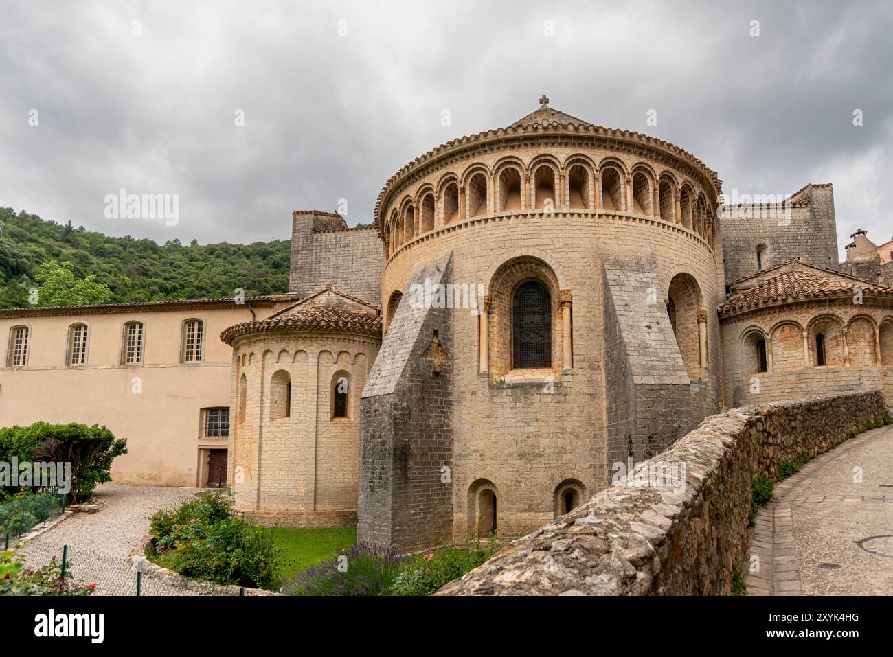 Abbaye de Gellone, St Guilhem le Desert, Herault, Occitanie, Frankreich, Europa Stockfoto