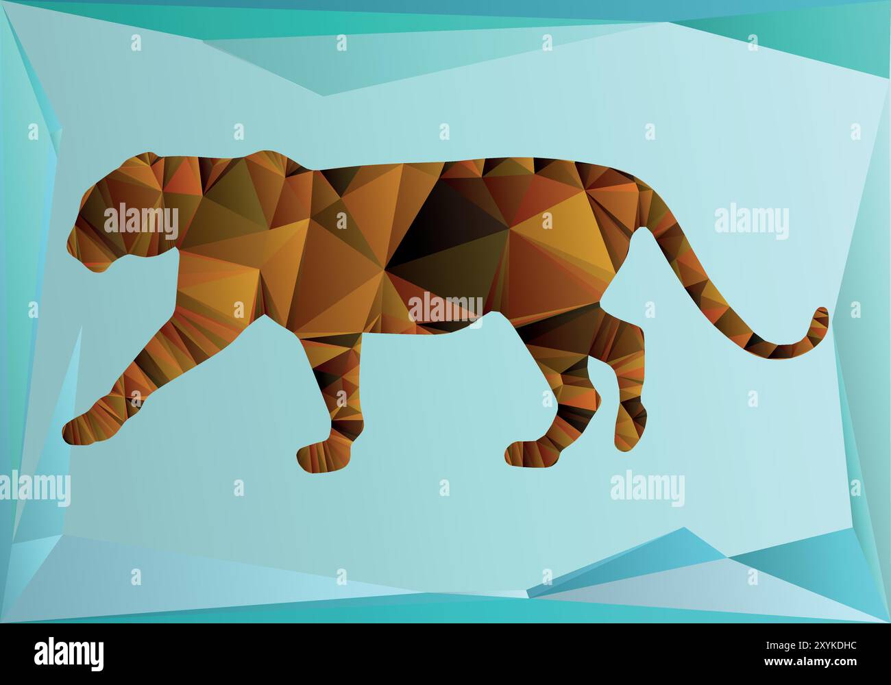 Poly Gepard Leopard digitale abstrakte Kunst dreieckiges Hintergrunddesign Stock Vektor