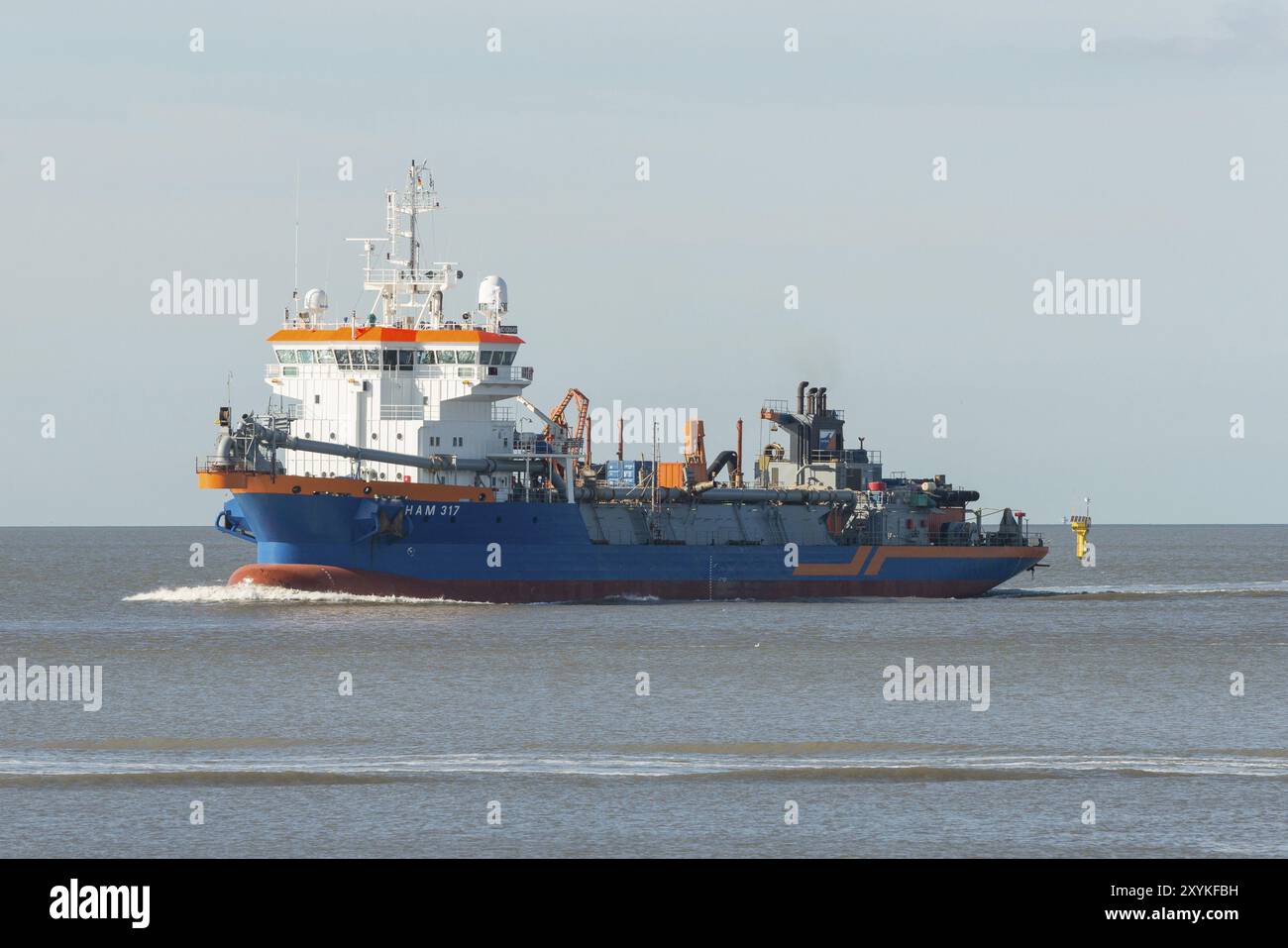 Bauschiff HAM 317 Arbeitsschiff HAM 317 Stockfoto