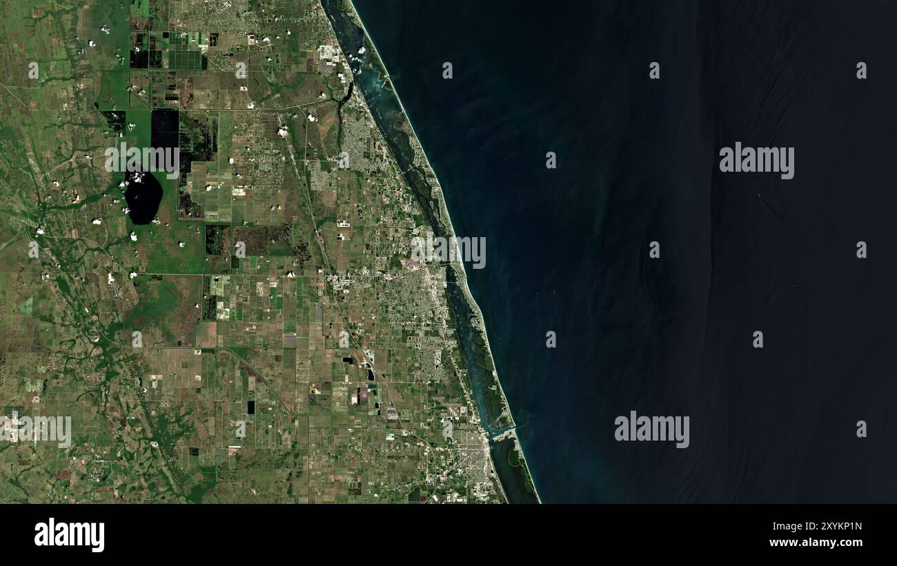 North Hutchinson Island im Nordatlantik auf einem Satellitenbild vom 3. Mai 2020 Stockfoto