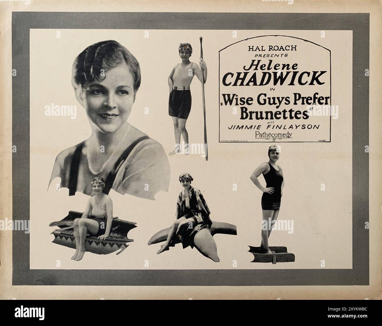 HELENE CHADWICK und JAMES / JIMMIE FINLAYSON in der Stummkomödie Short WISE GUYS BEVORZUGEN BRÜNETTES 1926 Regisseur STAN LAUREL Hal Roach Studios / Pathe Exchange Stockfoto