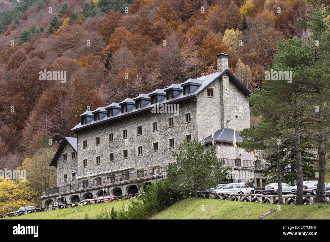 Monte Perdido National Tourist Stop, Pineta Valley, Ordesa und Monte Perdido National Park, Provinz Huesca, Autonome Gemeinschaft Aragon, Pyrene Stockfoto