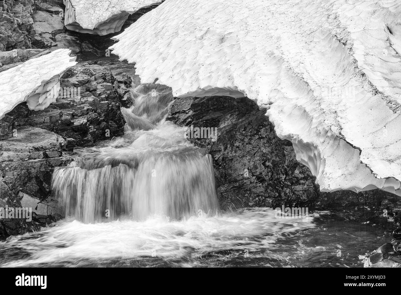 Fluss in den Abisko-Alpen, Norrbotten, Lappland, Schweden, Juli 2013, Europa Stockfoto