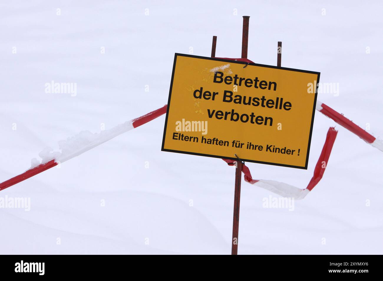 Das Betreten der Baustelle ist verboten Stockfoto