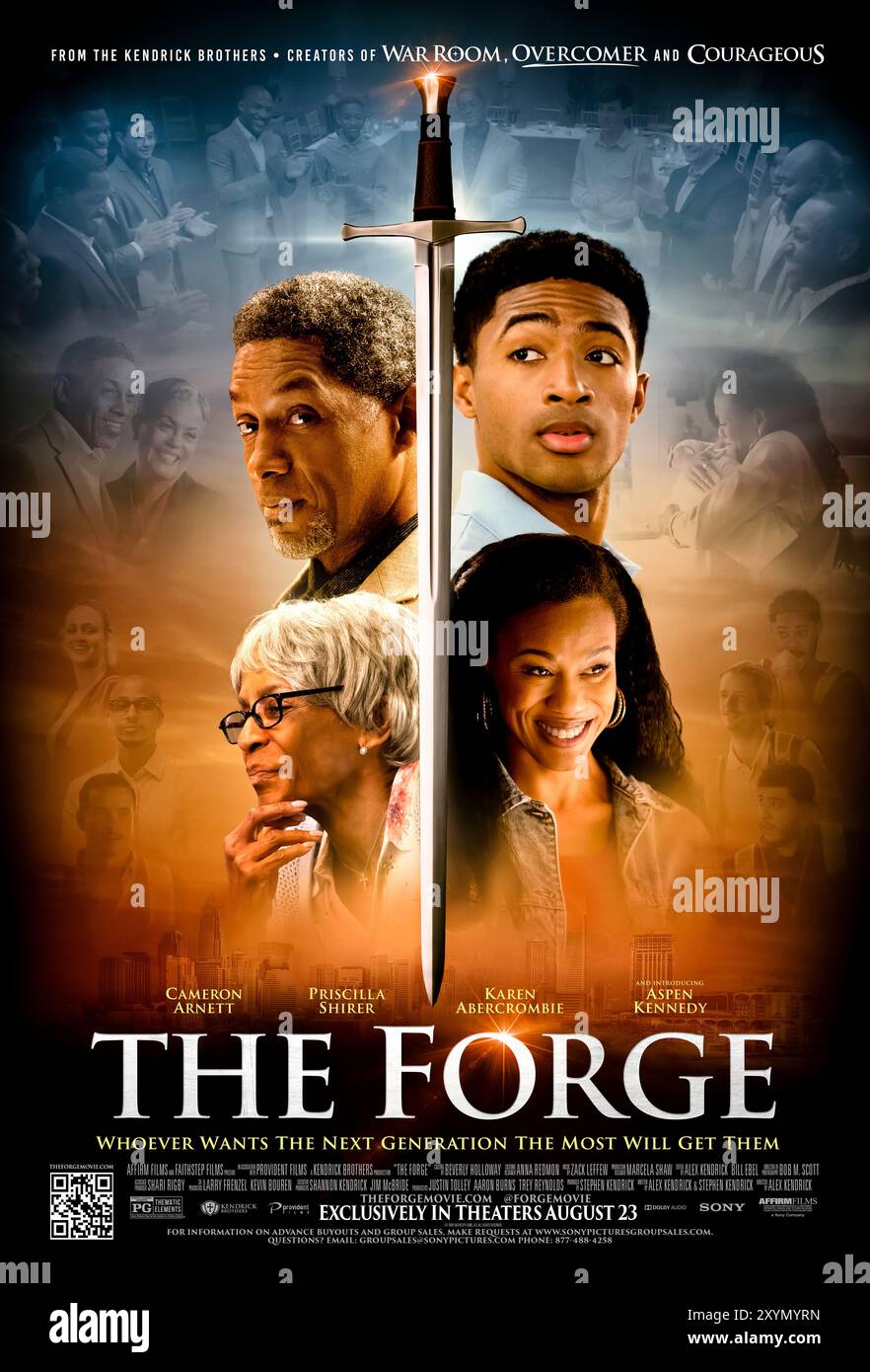 The Forge (2024) von Alex Kendrick mit Aspen Kennedy, Cameron Arnett und Karen Abercrombie. Nach dem Abitur ohne Zukunftspläne erhält Isaiah einen Impuls, bessere Lebensentscheidungen zu treffen. US-Poster mit einem Blatt ***NUR FÜR REDAKTIONELLE ZWECKE***. Quelle: BFA / Affirm Films Stockfoto