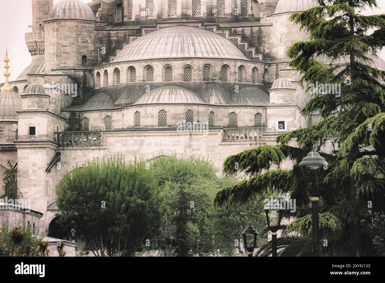 Vintage-Foto der Architektur der Sultanahmet Blauen Moschee, Istanbul, Türkei, Asien Stockfoto