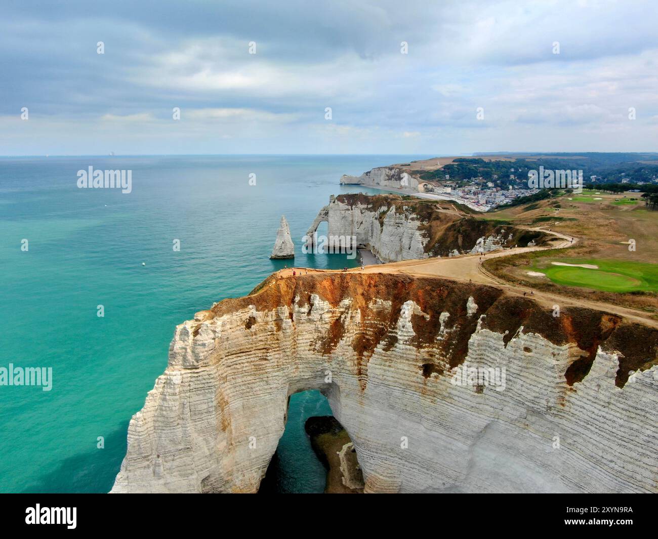 Etretat Cliffs, La falaise d aval, Le Havre, frankreich Stockfoto