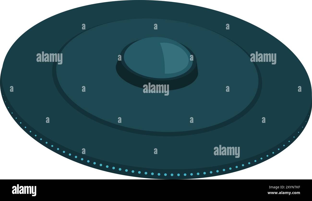 Fliegendes außerirdisches Raumschiff, isoliert auf weißem Hintergrund Stock Vektor