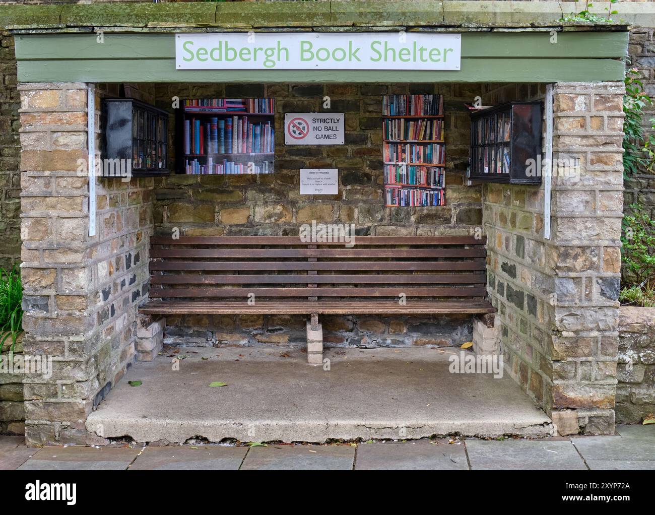 Sedbergh Book Shelter, Main Street, Sedbergh, Cumbria Stockfoto