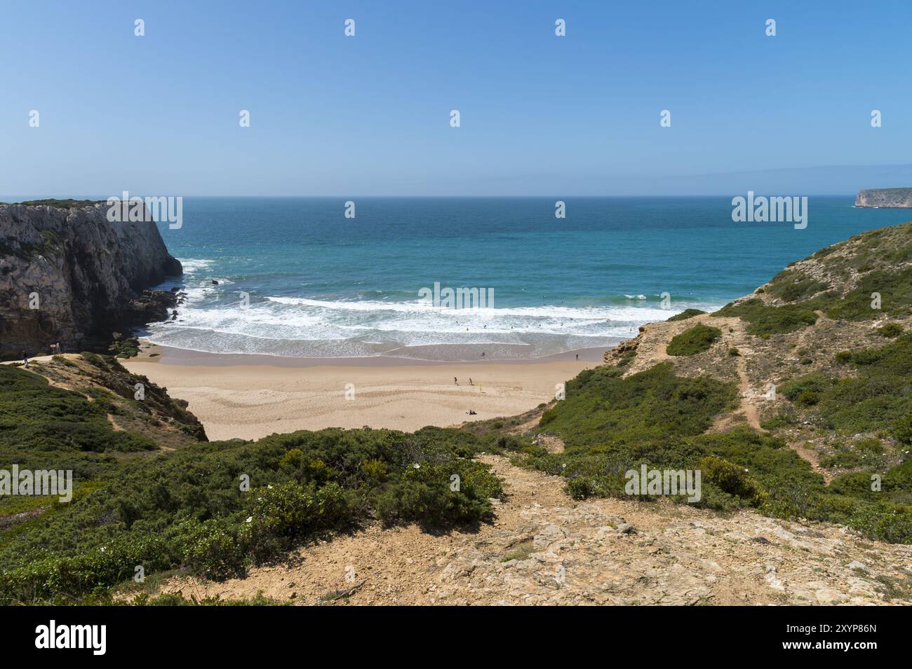 Bucht an der Westküste in der Nähe von Sagres Stockfoto