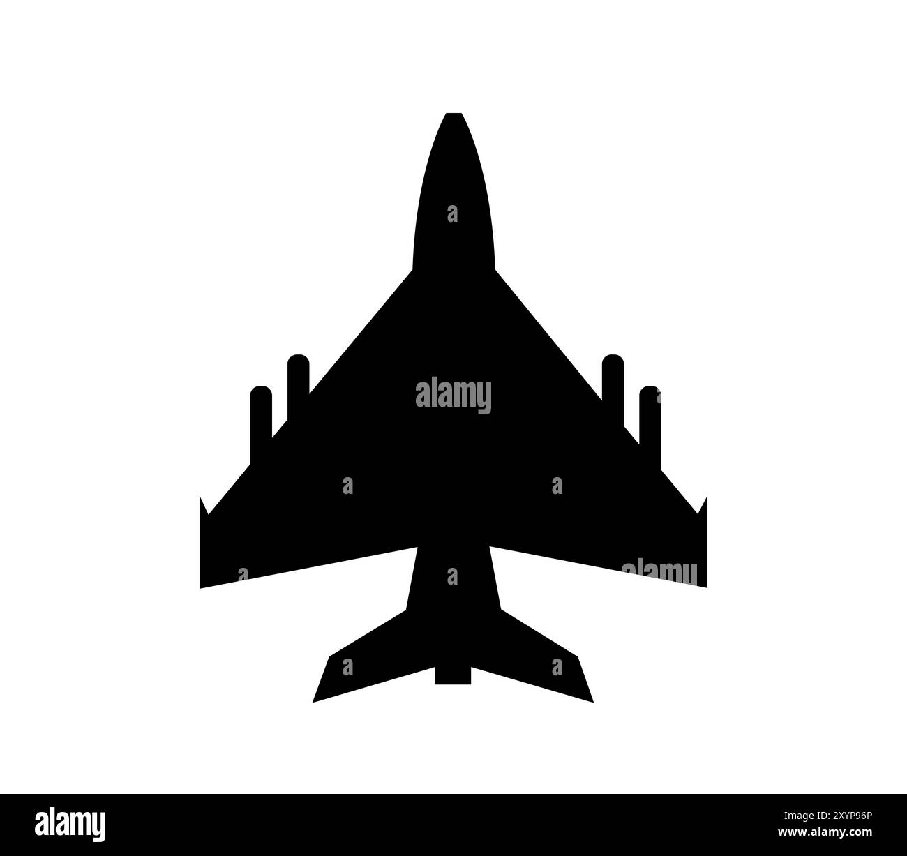 Jet-Symbol in Vektor auf weißem Hintergrund dargestellt Stockfoto