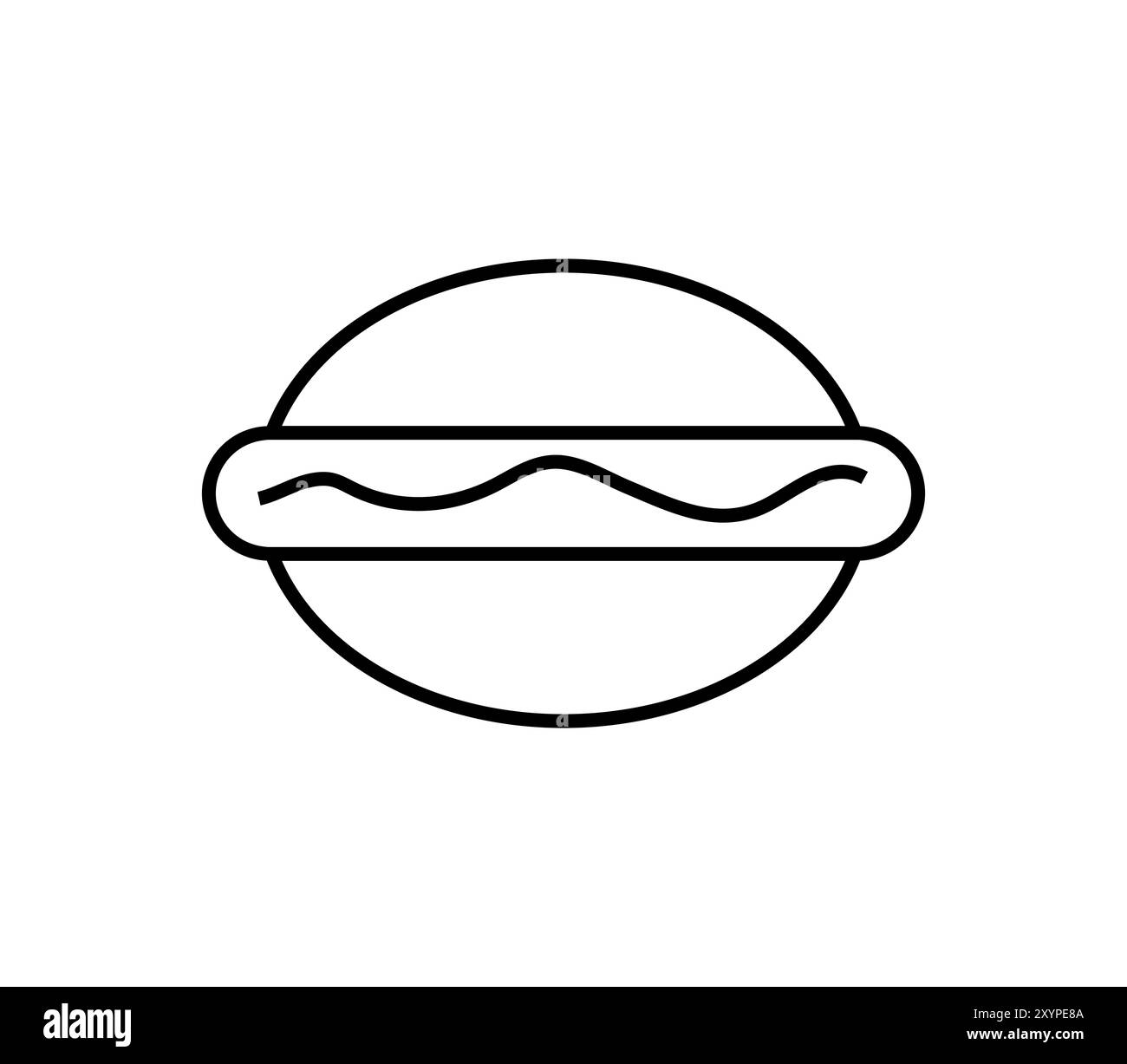 Hotdog-Symbol in Vektor auf weißem Hintergrund Stockfoto