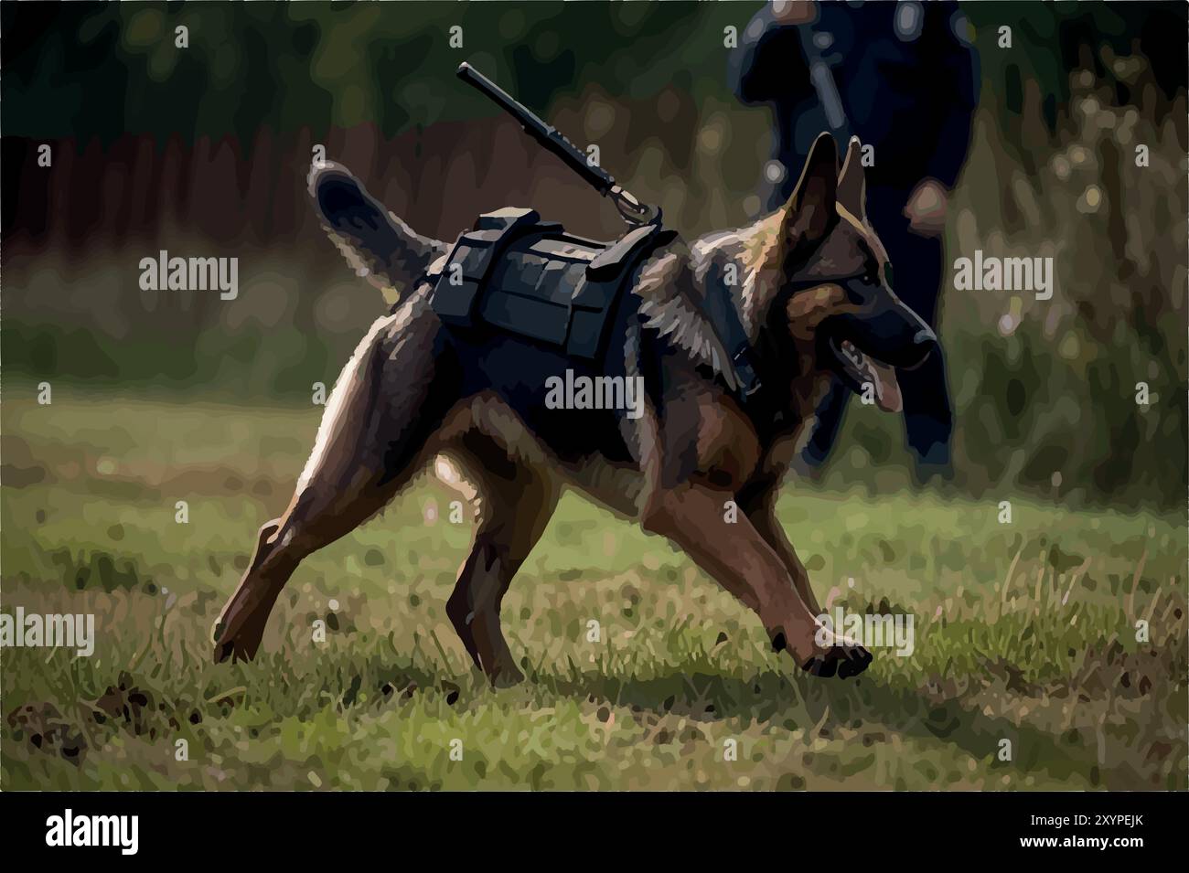 Die wesentliche Rolle des Polizeihundes. Stock Vektor
