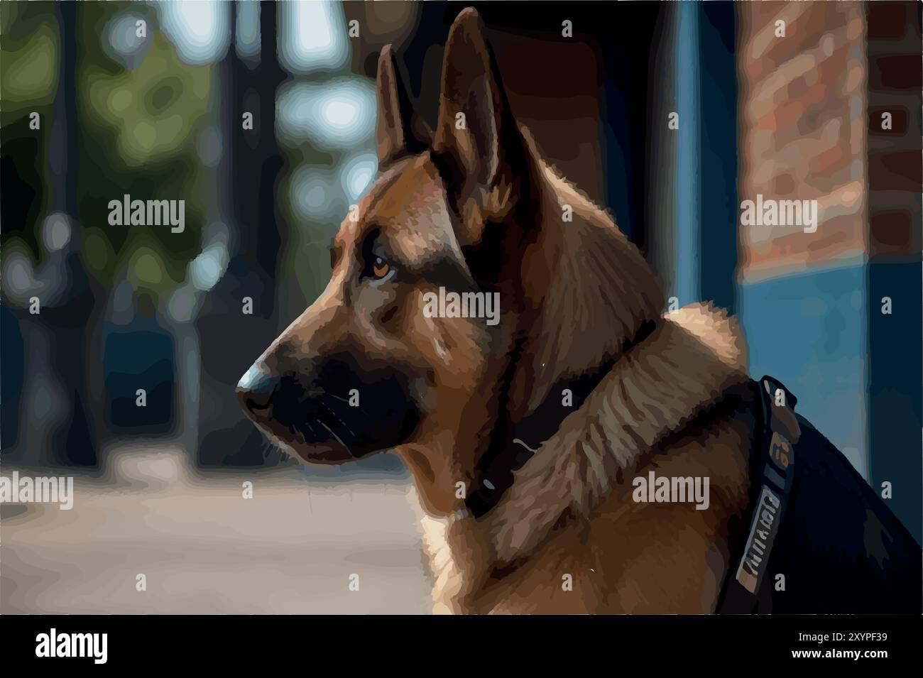 Polizeihund - Helden auf vier Pfoten. Stock Vektor