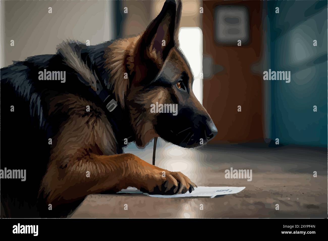 Der Hundeverteidiger der Strafverfolgung. Stock Vektor