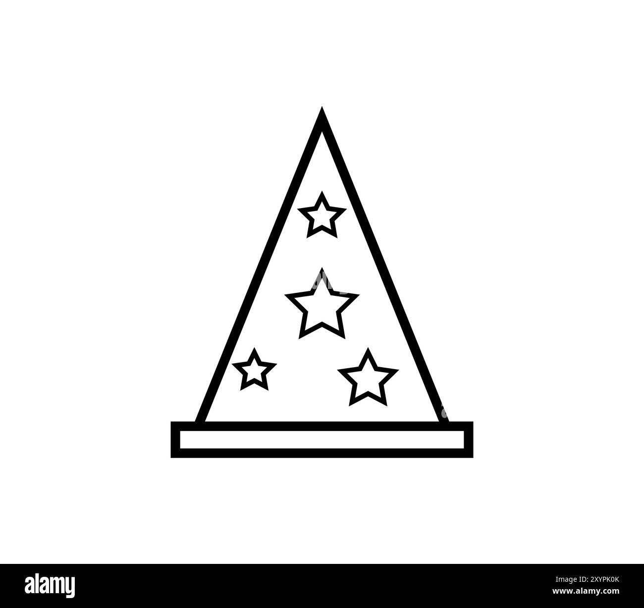 Geburtstagshut-Symbol im Vektor auf weißem Hintergrund illustriert Stockfoto