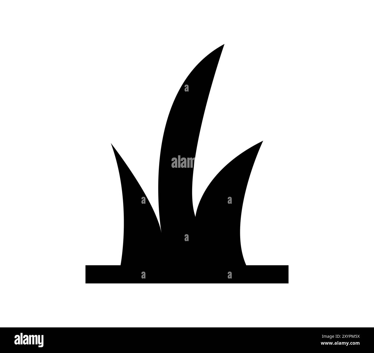 Grassymbol in Vektor auf weißem Hintergrund dargestellt Stockfoto