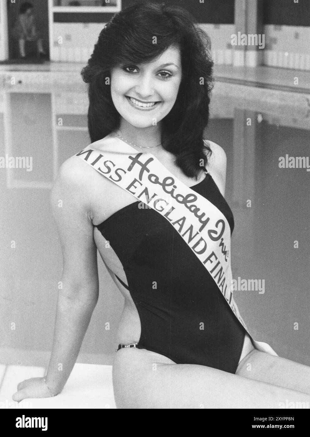 TRACY MACMUNN VON PORTSMOUTH FINALIST, THE MISS UNITED KINGDOM CONTEST, 1983 PIC MIKE WALKER, 1983 Stockfoto