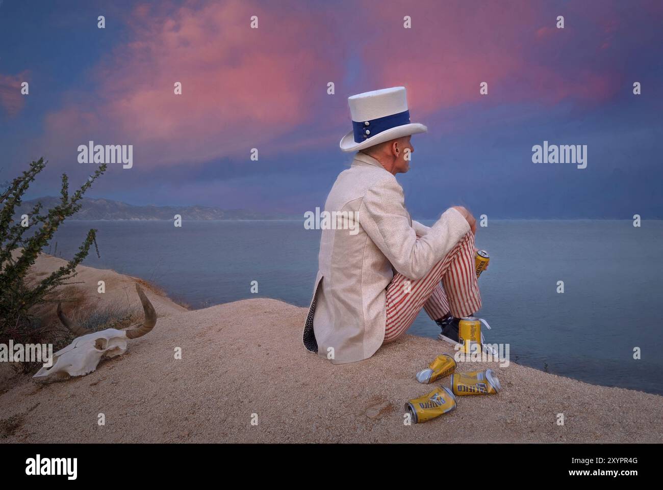 Mexiko, Baja California Sur, La Ventana, Rancho Sur, Onkel Sam Sundowner Stockfoto