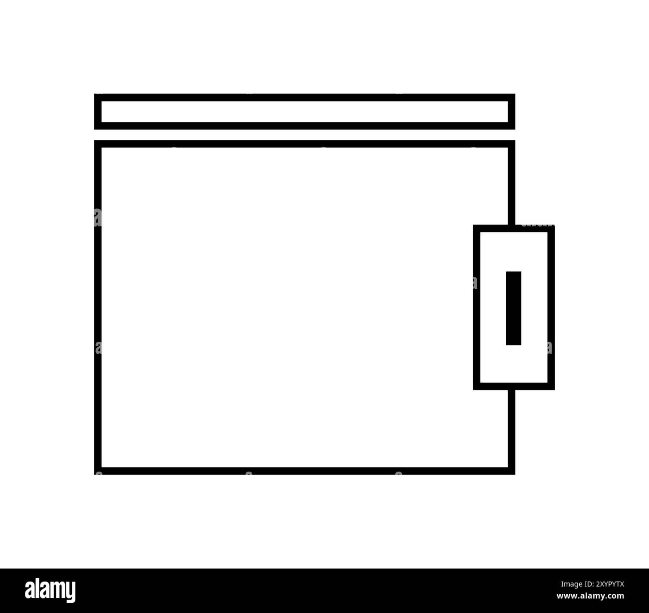 Wallet-Symbol in Vektor auf weißem Hintergrund dargestellt Stockfoto