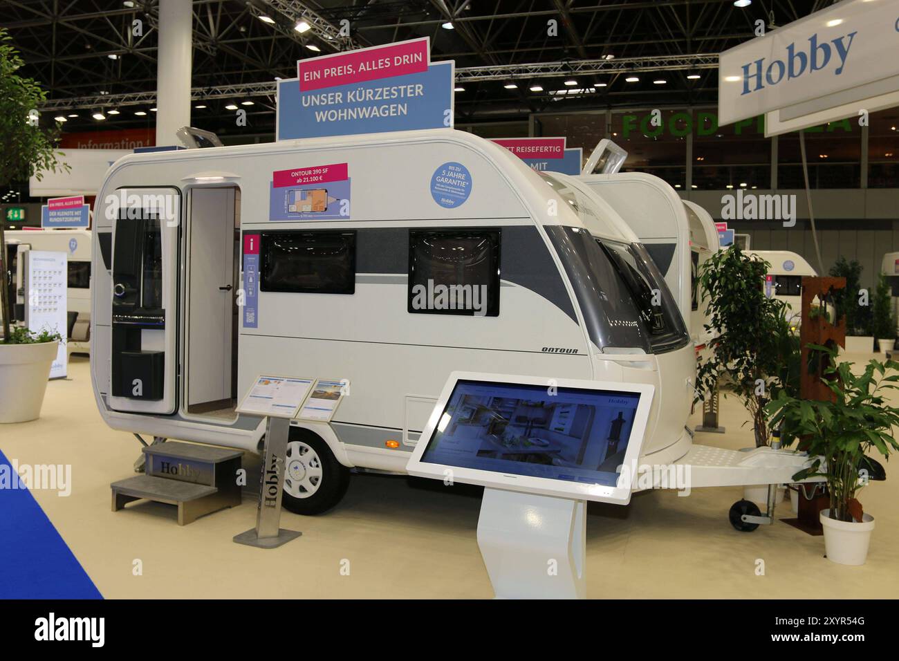 Hobby Ontour 390 SF Wohnwagen, Caravan Salon Düsseldorf 31.08. - 08.09.2024, Fachbesuchertag 30.08.2024, Messe Düsseldorf, Weltleitmesse für mobile Reisen, weltgrößte Messe für Reisemobile und Caravans, Camping & Caravans, mobiler Urlaub, Düsseldorf D *** Hobby Ontour 390 SF CARAVAN, Caravan Salon Düsseldorf 31 08 08 09 2024, Fachbesuchertag 30 08 2024, Messe Düsseldorf, weltgrößte Messe für mobiles Reisen, weltgrößte Messe für Wohnmobile Wohnmobile, Camping, D Stockfoto