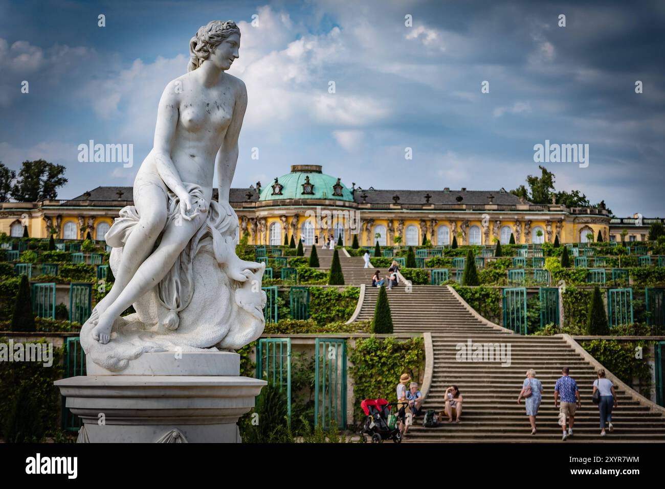 Potsdam, Landeshauptstadt Brandenburg: Schloss Sanssouci und Schlosspark - 30.08.2024 Potsdam *** Potsdam, Landeshauptstadt Brandenburg Schloss Sanssouci und Schlosspark 30 08 2024 Potsdam Stockfoto