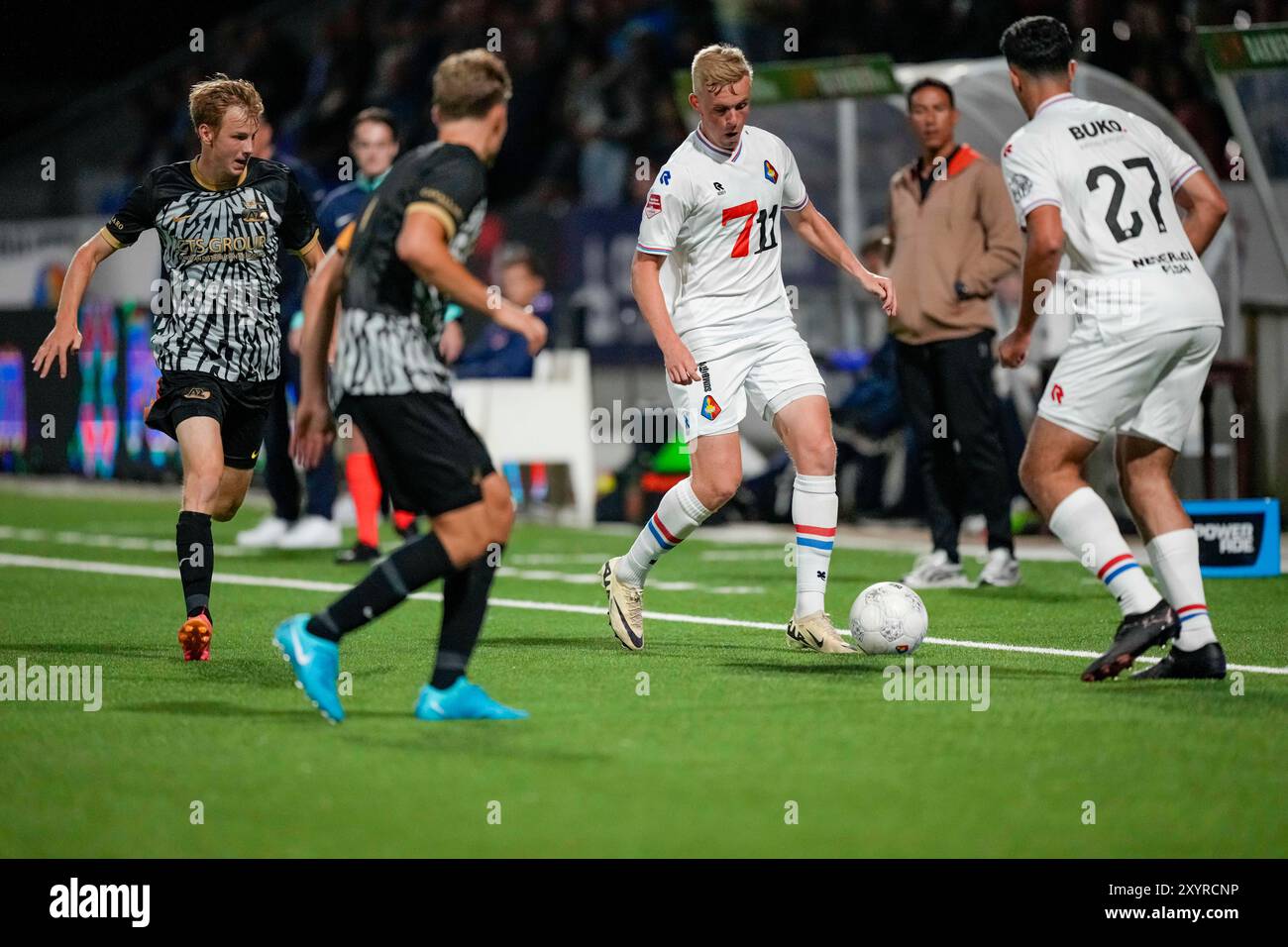 VELSEN - ZUID, NIEDERLANDE - AUGUST 30: Guus Offerhaus vom SC Telstar kontrolliert den Ball beim niederländischen Keuken Kampioen Divisie Spiel zwischen SC Telstar und Jong AZ im Stadion 711 am 30. August 2024 in Velsen - Zuid, Niederlande. (Foto: Jan Mulder/Orange Pictures) Stockfoto