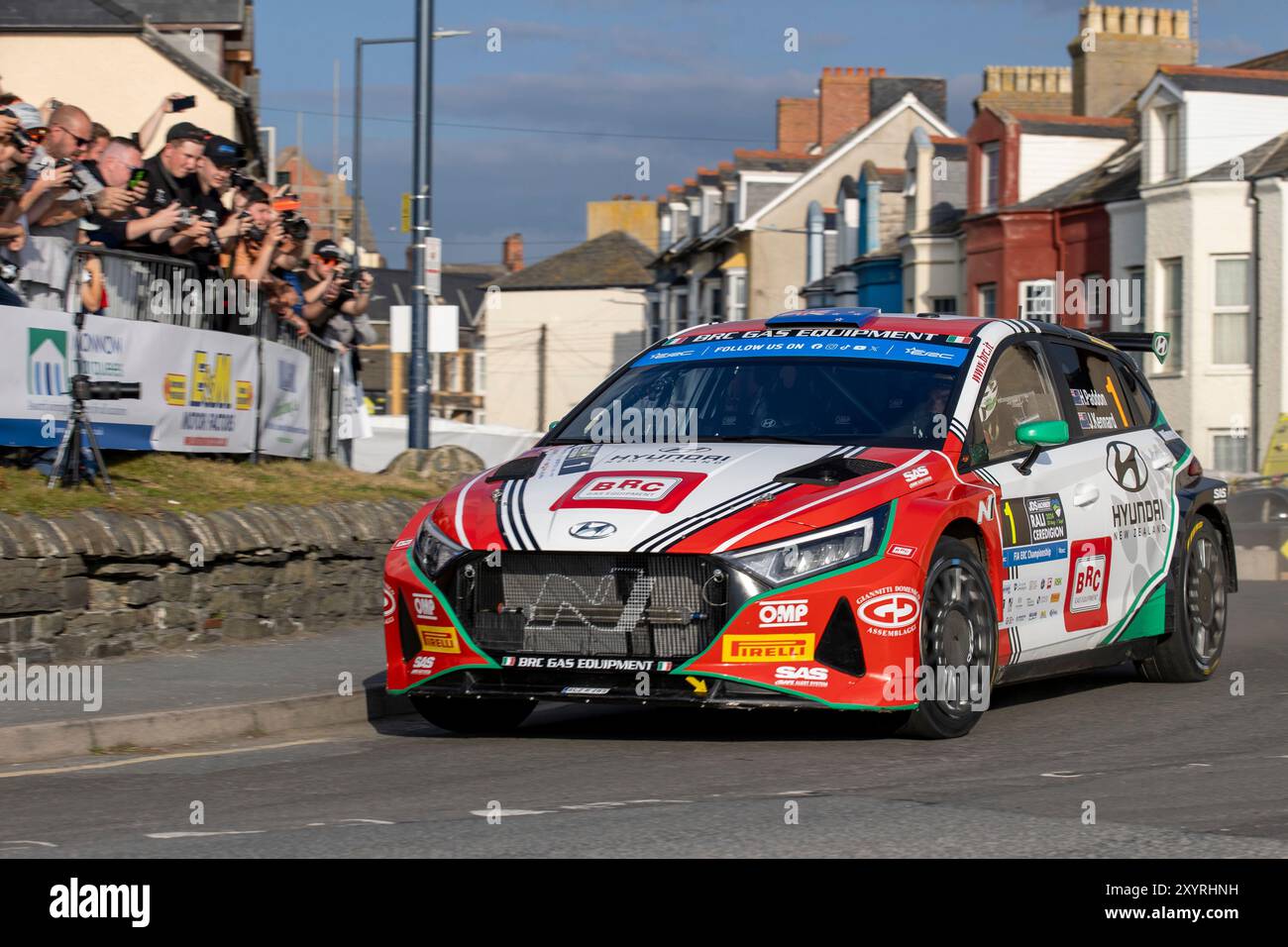 Aberystwyth, Dyfed, Großbritannien. 30. August 2024. 2024 FIA European Rally Championship Day 1; Fahrer Hayden Paddon und Beifahrer John Kennard in ihren Hyundai i20 N Tackle Stage 1 und 2 der Rallye in Aberystwyth Credit: Action Plus Sports/Alamy Live News Stockfoto