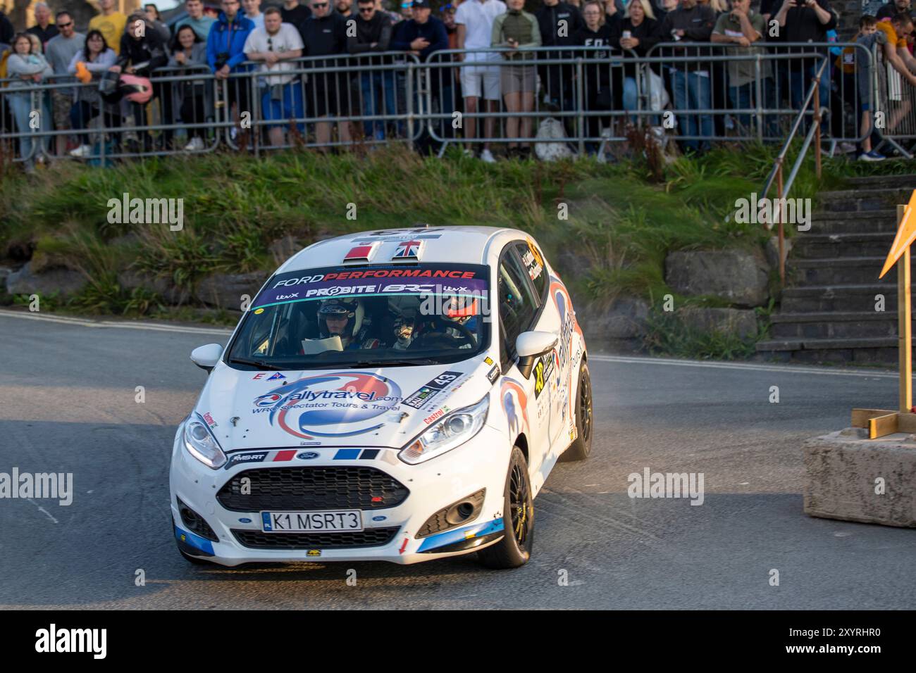 Aberystwyth, Dyfed, Großbritannien. 30. August 2024. 2024 FIA European Rally Championship Day 1; Fahrer James Lightfoot und Beifahrer Ula Budzynska in ihren Ford Fiesta Rally4 Tackle Stage 1 und 2 der Rallye in Aberystwyth Credit: Action Plus Sports/Alamy Live News Stockfoto