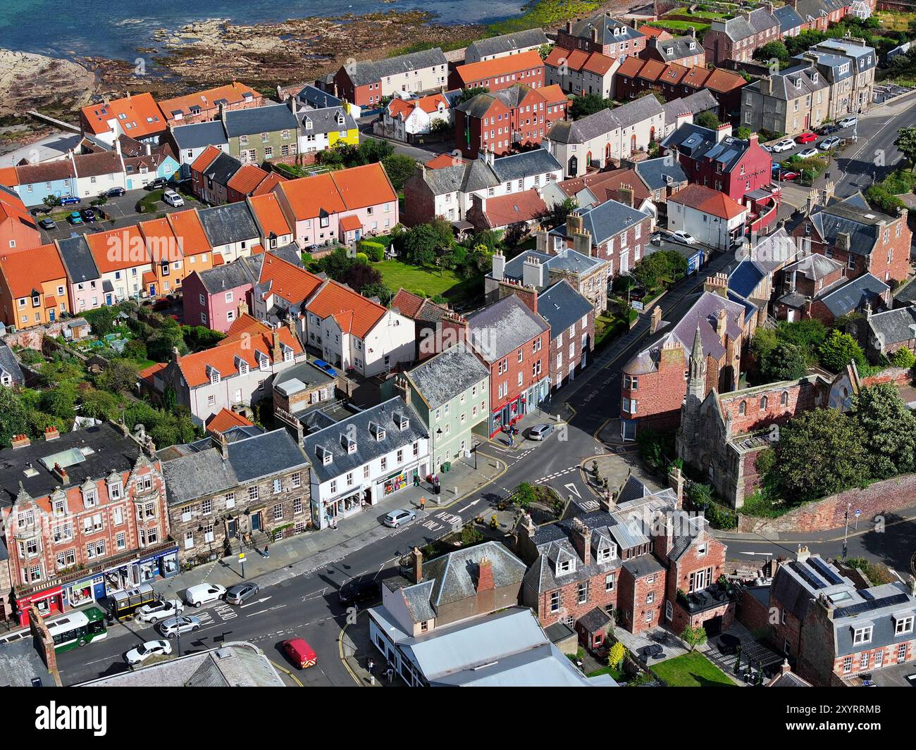 Drohnenansicht von Dunbar East Lothian Stockfoto