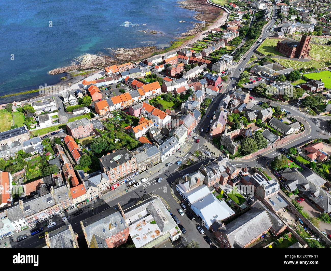 Drohnenansicht von Dunbar East Lothian Stockfoto
