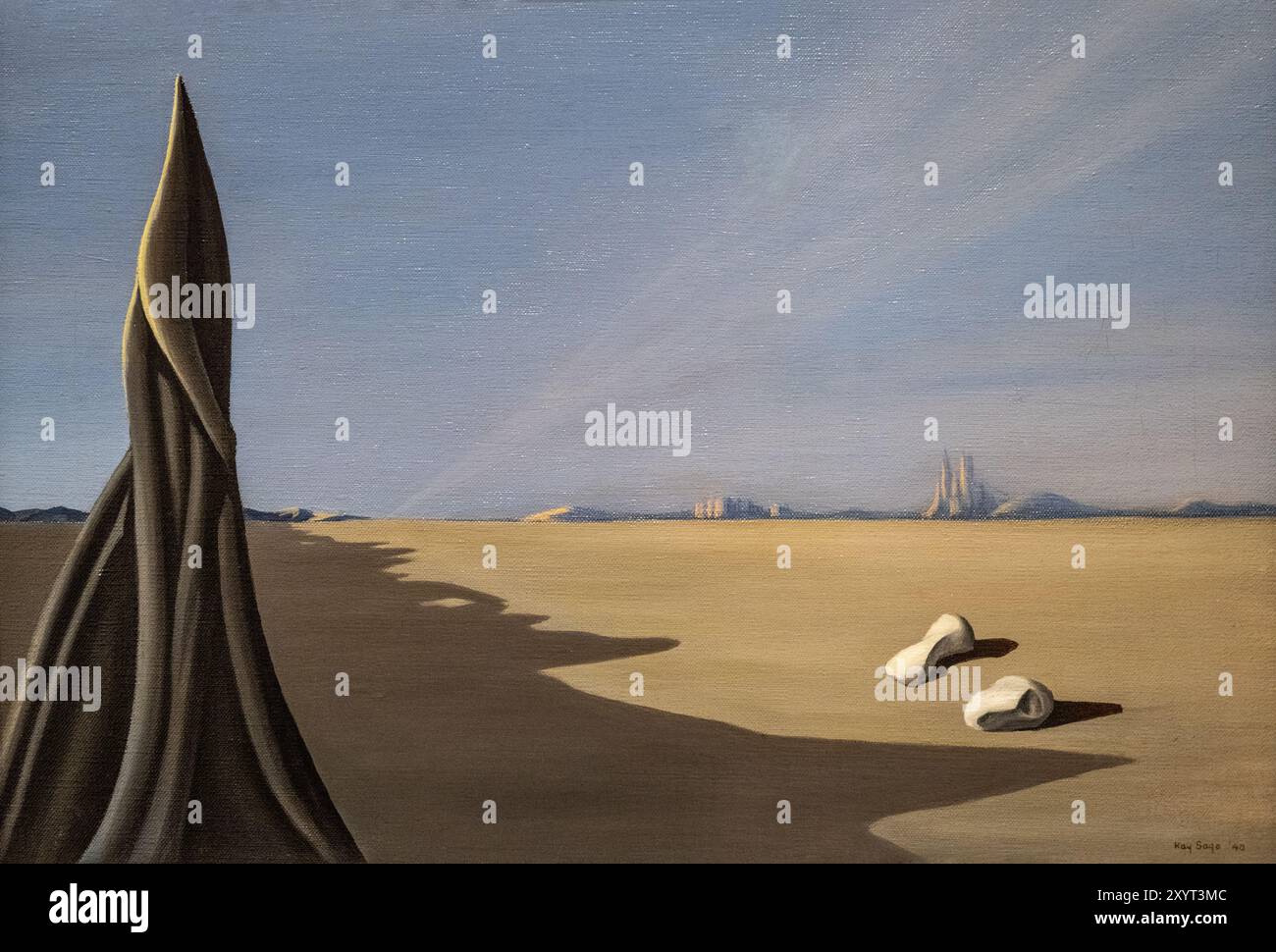 Gemälde von Kay sage genannt A Finger on the Drum gemalt 1940 Stockfoto