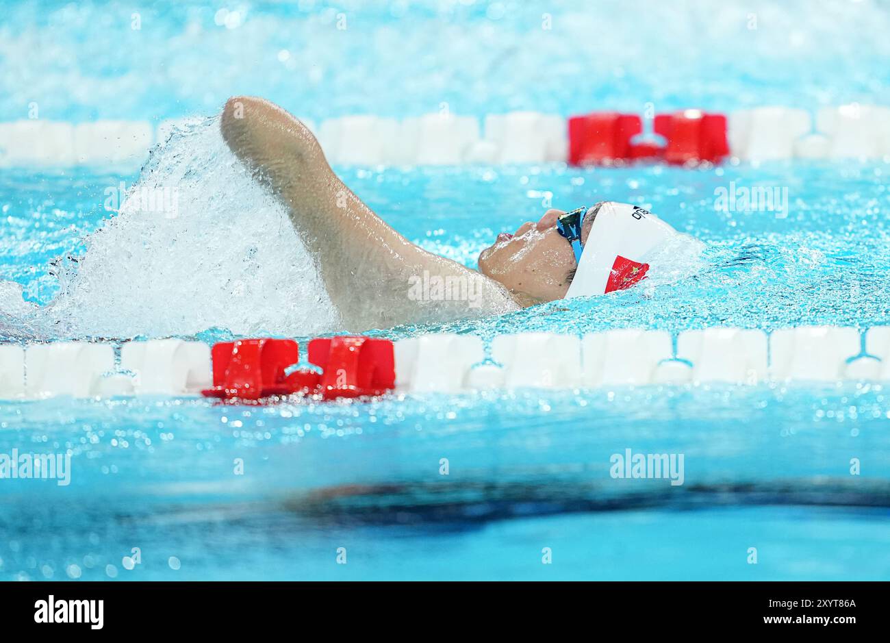 Paris, Frankreich. 30. August 2024. Yang Hong aus China tritt beim 200 m langen Medley SM6-Einzelfinale der Männer bei den Paralympischen Spielen 2024 in Paris, Frankreich, am 30. August 2024 an. Quelle: Xiong Qi/Xinhua/Alamy Live News Stockfoto