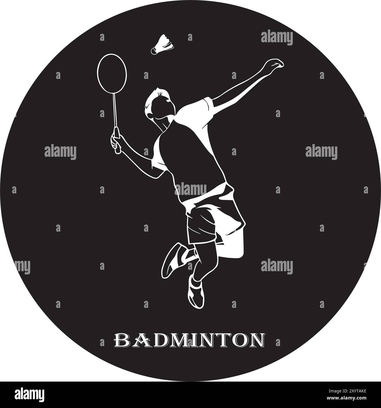 Symbol einer Person, die Batminton spielt Stock Vektor