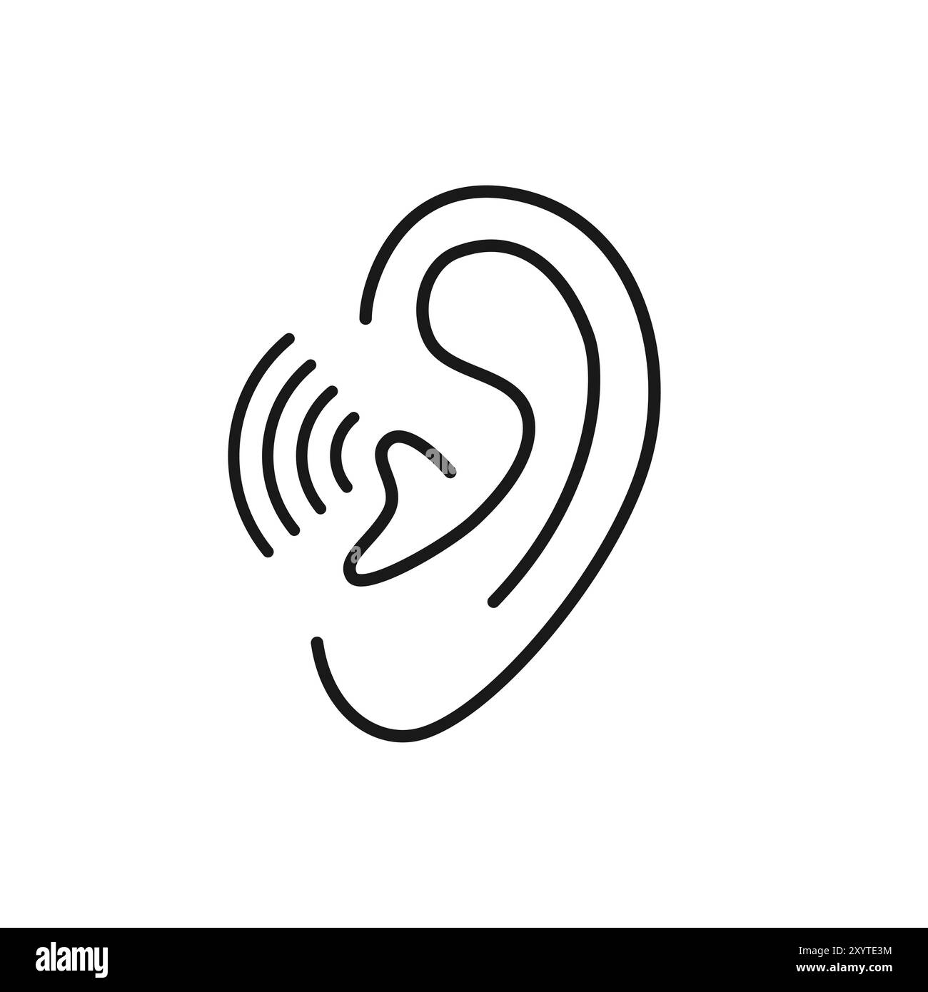 Schlankes Ohr-Logo wie Easy Listening Stock Vektor