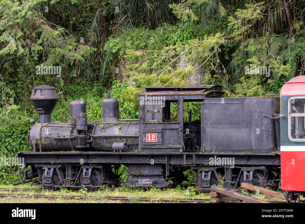 Alte Dampflokomotive in Taiwan Stockfoto