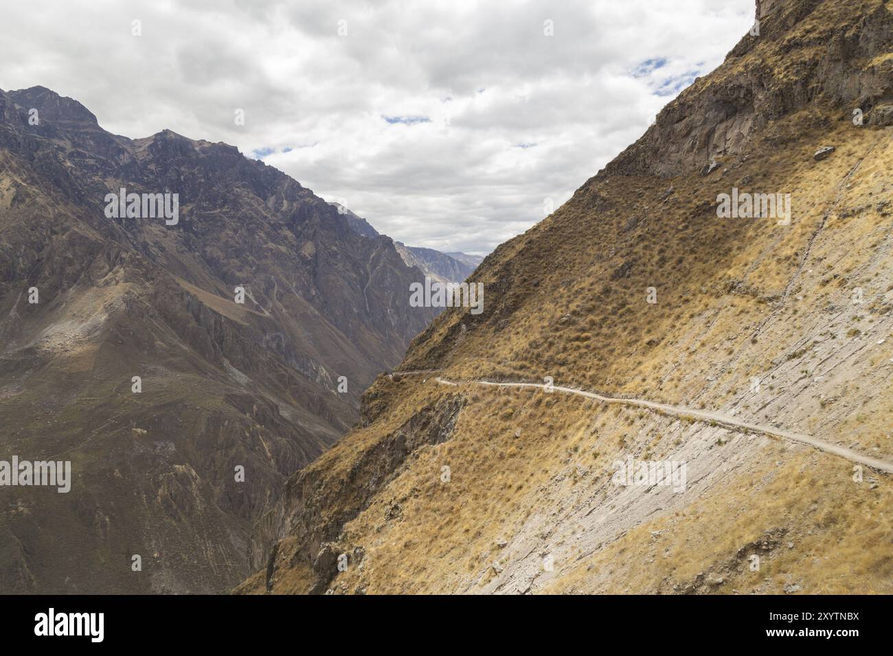 Foto eines Wanderweges im Colca Canyon in Peru Stockfoto