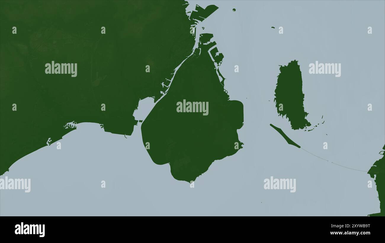 Amager Island im Kattegat auf einer farbigen Höhenkarte Stockfoto