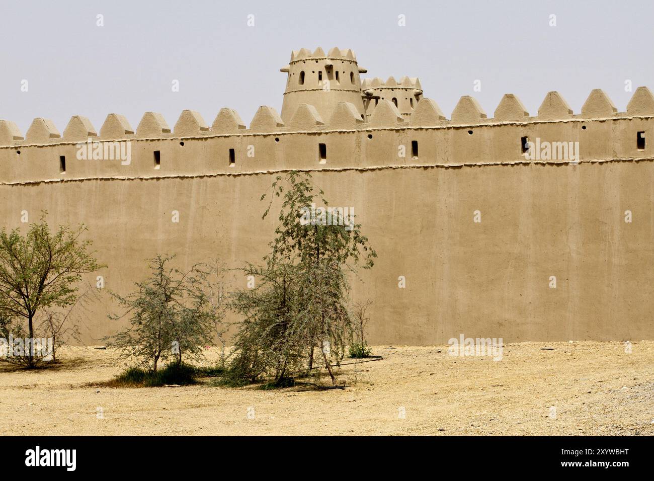 Blick auf das Al-Jahili Fort in Abu Dhabi. Stockfoto