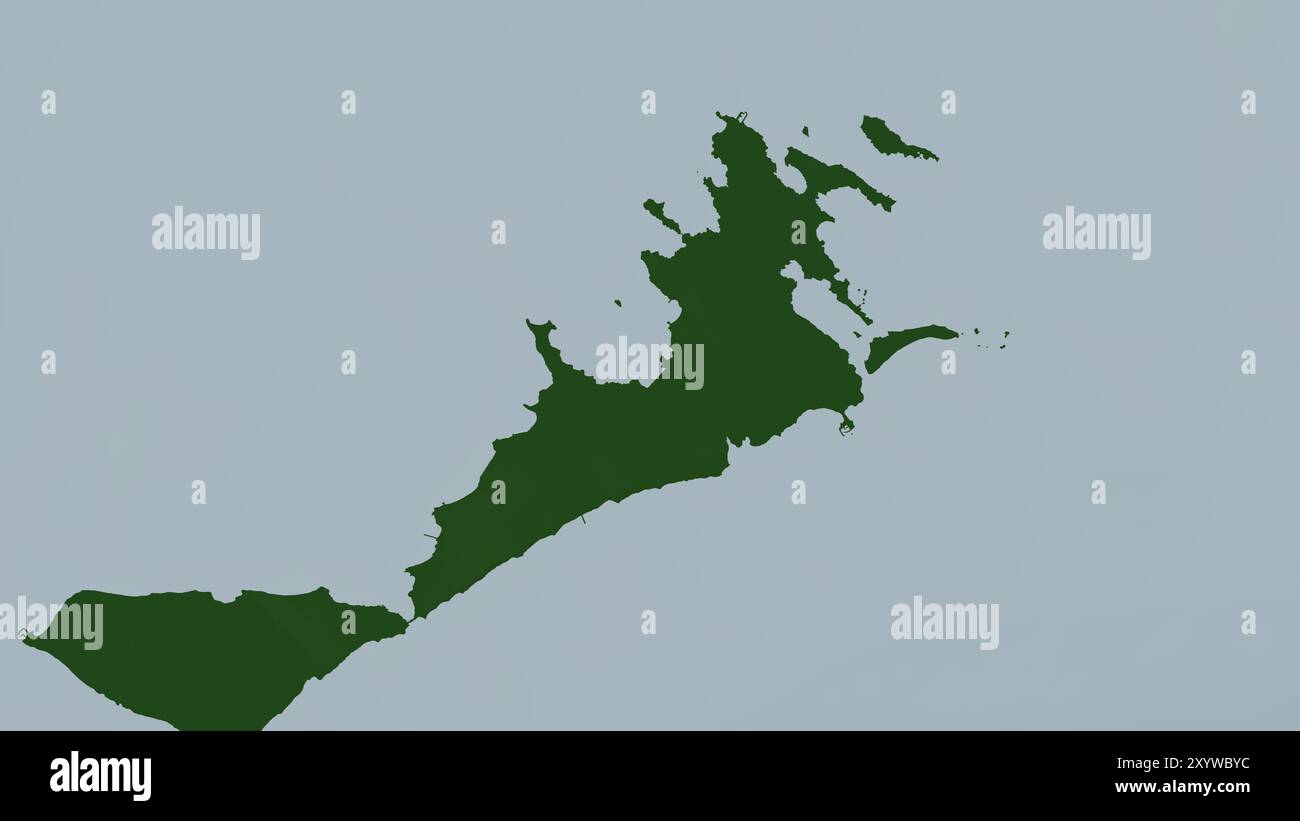 Chergui Island im Mittelmeer - östliches Becken auf einer farbigen Höhenkarte Stockfoto